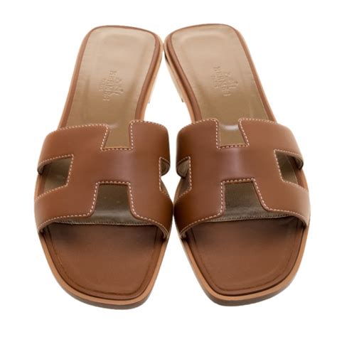 hermes h sandals brown|authentic hermes sandals.